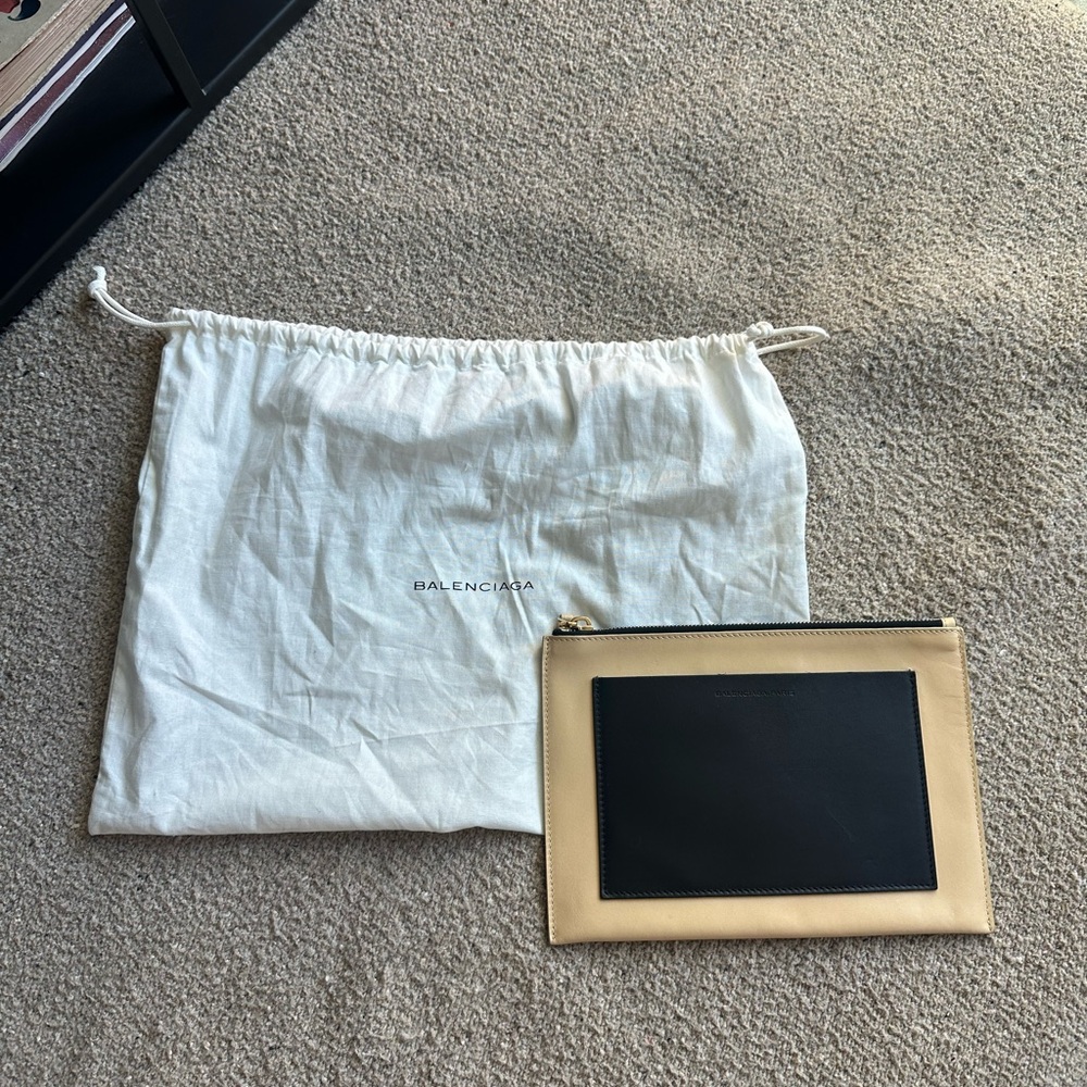 Balenciaga Black and Cream clutch